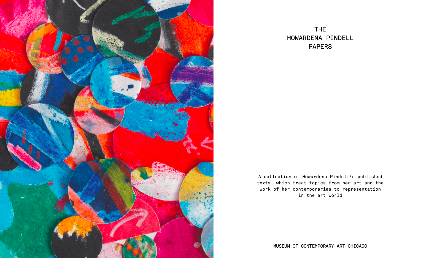 Screenshot of Howardena Pindell exhibition website