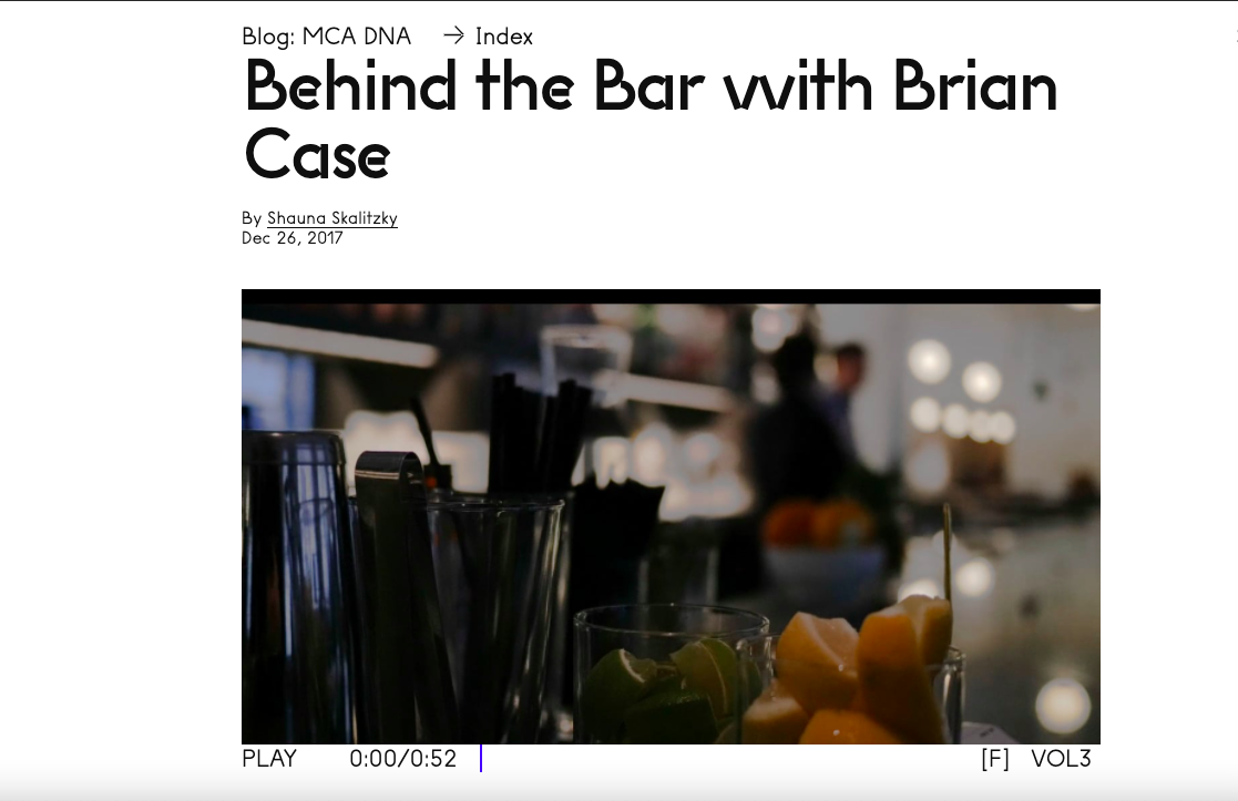 Screenshot of blog post titled Behind the Bar with Brian Case