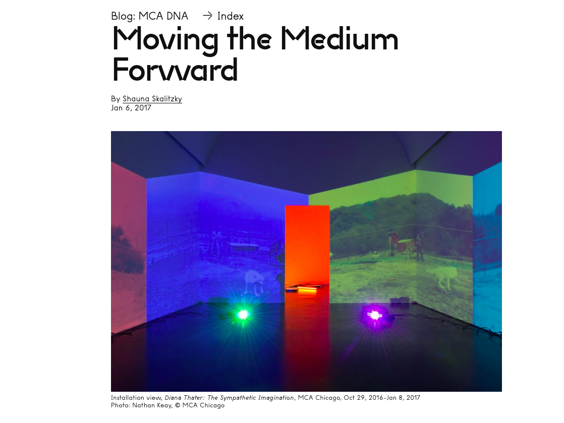 Screenshot of blog post titled Moving the Medium Forward